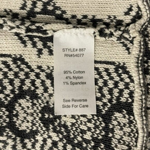 Cabi 887 Sleeveless Sweater Tank Top Medium Black Cream Geometric Print Peplum K - Picture 8 of 11